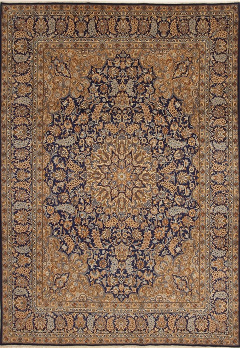 Kerman Blue Hand Knotted 89 X 126  Area Rug 100-10987 Image 0