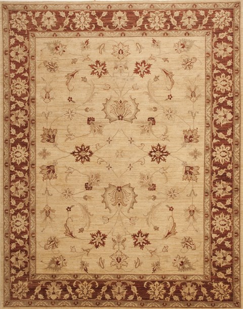 Chobi Beige Hand Knotted 93 X 119 Area Rug 100-10990 Image 0