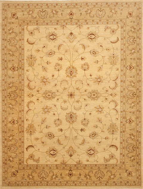 Chobi Yellow Hand Knotted 90 X 119 Area Rug 100-10997 Image 0