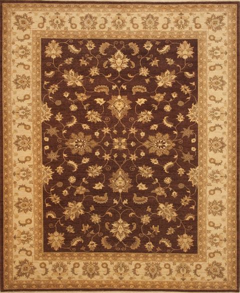 Chobi Brown Hand Knotted 92 X 110  Area Rug 100-10998 Image 0