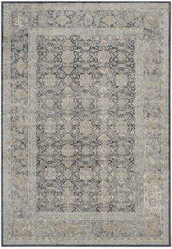 Nourison Malta Blue Rectangle 4x6 ft Polypropylene Carpet 100046