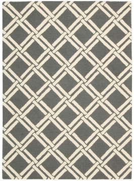 Nourison LINEAR Grey Rectangle 5x7 ft Wool Carpet 100236