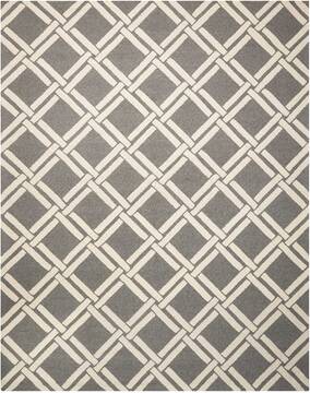 Nourison Linear Grey Rectangle 8x11 ft Wool Carpet 100238