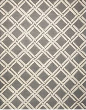 Nourison Linear Grey Rectangle 8x11 ft Wool Carpet 100238