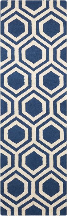 Nourison LINEAR Blue Runner 23 X 76 Area Rug 99446220998 805-100259 Image 0