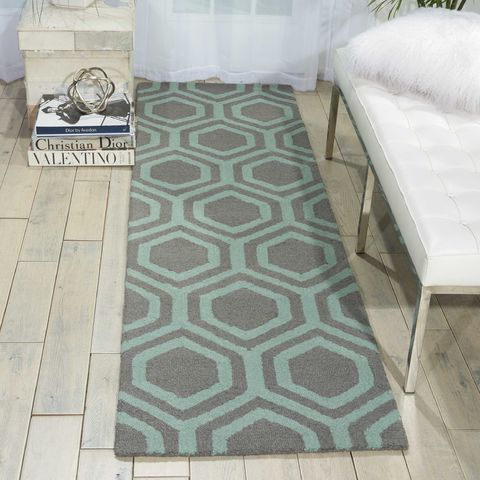 Nourison LINEAR Grey Runner 23 X 76 Area Rug 99446220943 805-100264 Image 1