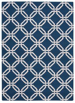 Nourison Linear Blue Rectangle 5x7 ft Wool Carpet 100281