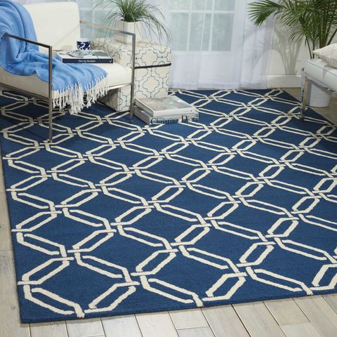 Nourison LINEAR Blue 76 X 96 Area Rug 99446279743 805-100282 Image 1