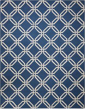 Nourison Linear Blue Rectangle 8x11 ft Wool Carpet 100283