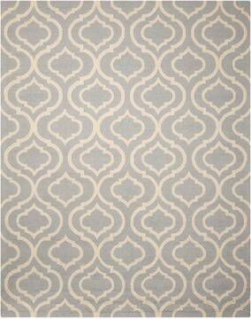 Nourison Linear Blue Rectangle 8x10 ft Wool Carpet 100302