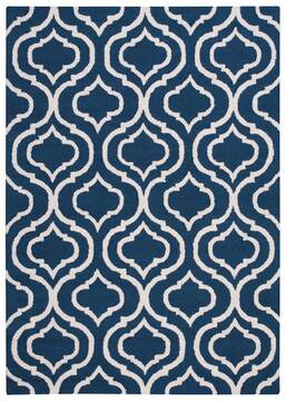 Nourison Linear Blue Rectangle 5x7 ft Wool Carpet 100306