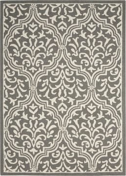 Nourison LINEAR Grey Rectangle 4x6 ft Wool Carpet 100325