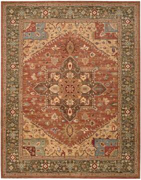 Nourison Living Treasures Red Rectangle 10x14 ft Wool Carpet 100338