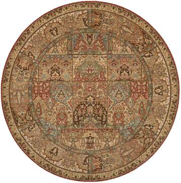 Nourison Living Treasures Multicolor Round 5 to 6 ft Wool Carpet 100343
