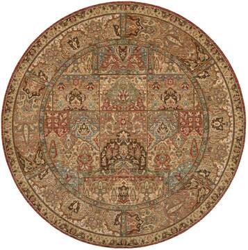 Nourison Living Treasures Multicolor Round 5'10" X 5'10" Area Rug  805-100343