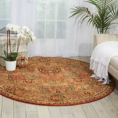 Nourison Living Treasures Multicolor Round 710 X 710 Area Rug 805-100345 Image 3