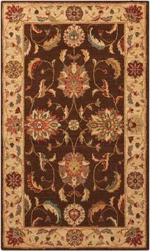 Nourison Living Treasures Brown Rectangle 2x4 ft Wool Carpet 100360