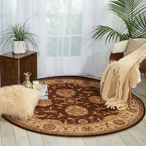 Nourison Living Treasures Brown Round 710 X 710 Area Rug 805-100365 Image 3
