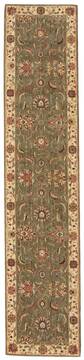 Nourison Living treasures Green Runner 10 to 12 ft Wool Carpet 100369