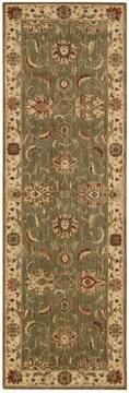 Nourison Living Treasures Green Runner 6 to 9 ft Wool Carpet 100371