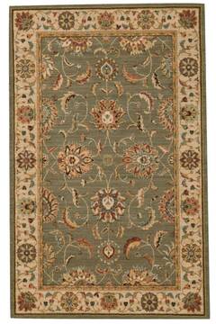 Nourison Living Treasures Green Rectangle 4x6 ft Wool Carpet 100372
