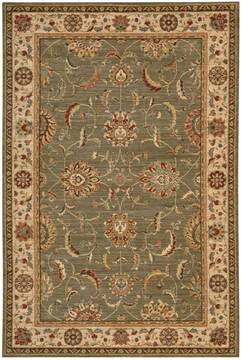 Nourison Living Treasures Green Rectangle 6x9 ft Wool Carpet 100374