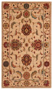 Nourison Living Treasures Beige Rectangle 2x4 ft Wool Carpet 100380