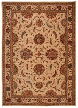 Nourison Living Treasures Beige Rectangle 10x14 ft Wool Carpet 100388