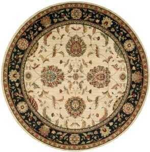 Nourison Living Treasures Beige Round 5 to 6 ft Wool Carpet 100393