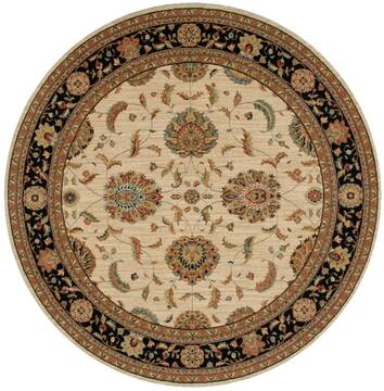 Nourison Living Treasures Beige Round 7 to 8 ft Wool Carpet 100395