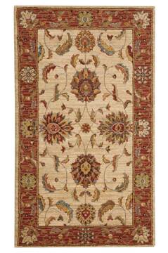 Nourison Living Treasures Beige Rectangle 2x4 ft Wool Carpet 100400