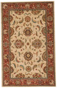 Nourison Living Treasures Beige Rectangle 4x6 ft Wool Carpet 100402
