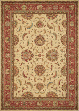 Nourison Living Treasures Beige Rectangle 8x11 ft Wool Carpet 100407