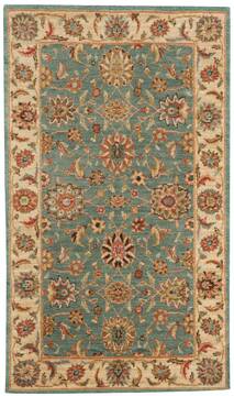 Nourison Living Treasures Blue Rectangle 2x4 ft Wool Carpet 100410