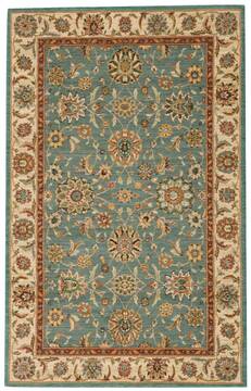 Nourison Living Treasures Blue Rectangle 4x6 ft Wool Carpet 100412