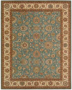 Nourison Living Treasures Blue Rectangle 8x10 ft Wool Carpet 100416