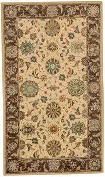 Nourison Living Treasures Beige Rectangle 2x4 ft Wool Carpet 100420