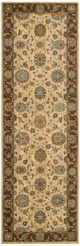 Nourison Living Treasures Beige Runner 6 to 9 ft Wool Carpet 100421