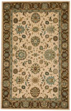 Nourison Living Treasures Beige Rectangle 4x6 ft Wool Carpet 100422