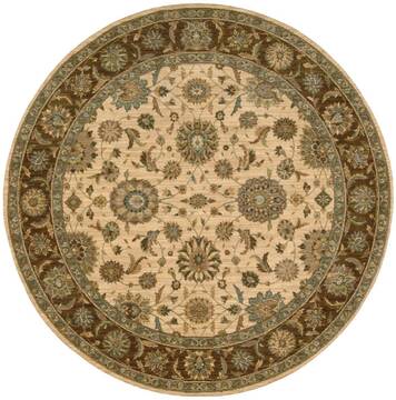 Nourison Living Treasures Beige Round 5'10" X 5'10" Area Rug  805-100423