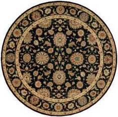 Nourison Living Treasures Black Round 5 to 6 ft Wool Carpet 100433