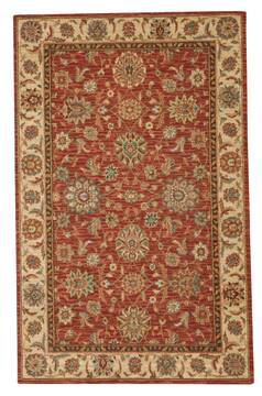 Nourison Living Treasures Red Rectangle 4x6 ft Wool Carpet 100442