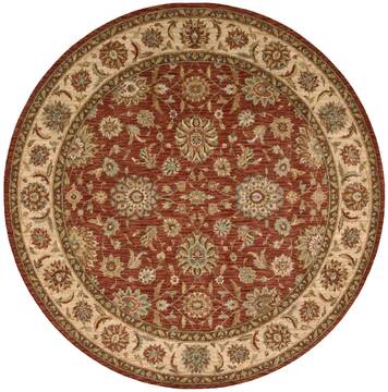 Nourison Living Treasures Red Round 5'10" X 5'10" Area Rug  805-100443