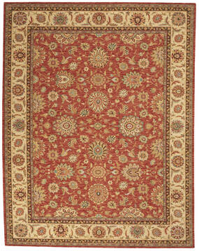 Nourison Living Treasures Red Rectangle 8x10 ft Wool Carpet 100446