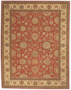 Nourison Living Treasures Red Rectangle 8x11 ft Wool Carpet 100447
