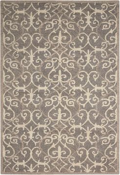 Nourison MARINA Grey Rectangle 5x8 ft Wool Carpet 100565
