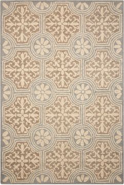 Nourison MARINA Grey Rectangle 5x8 ft Wool Carpet 100567