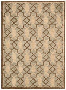Nourison MARINA Green Rectangle 5x8 ft Wool Carpet 100572