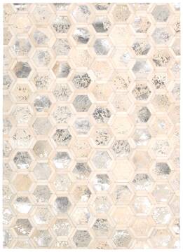 Nourison City Chic White Rectangle 8x10 ft Leather Carpet 100766