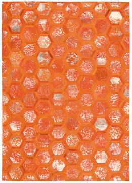 Nourison City Chic Orange Rectangle 5x7 ft Leather Carpet 100767